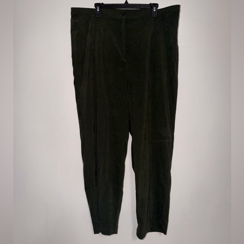 Faux suede forest green trousers size 2X
